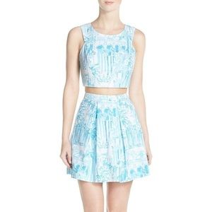 Lilly Pulitzer blue and white 2 piece dress